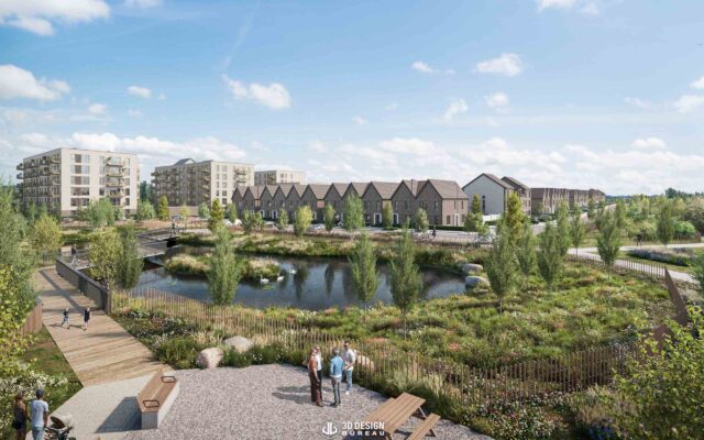 Architectural CGI of Wicker Walk residential development at Seven Mills, Dublin