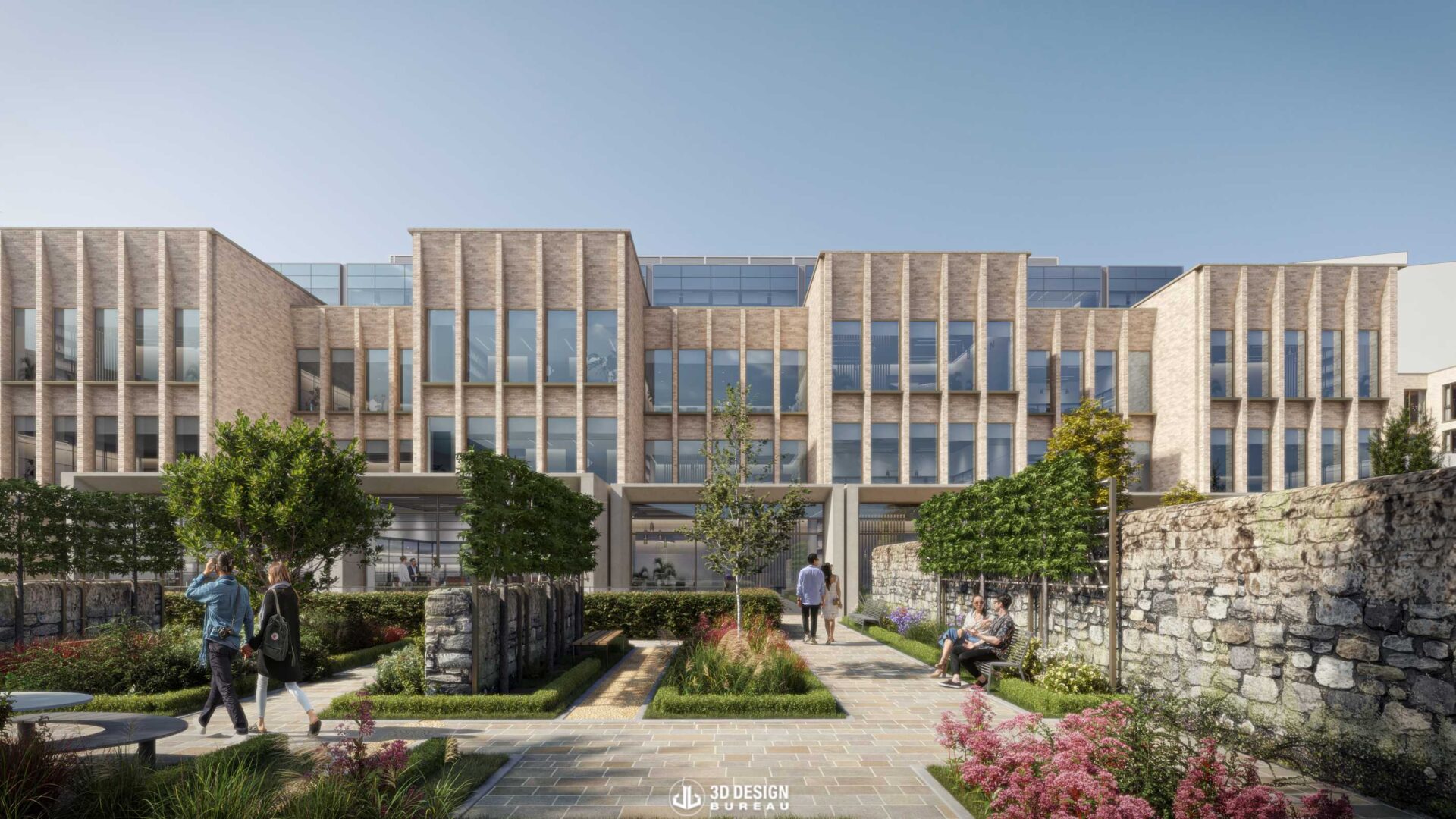 Architectural CGI of the approved mixed-use development at James Place East and Mount Street Upper, Dublin 2