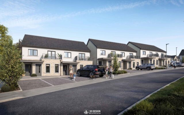 Architectural CGI of Broomhall residential development in Rathnew, Co. Wicklow