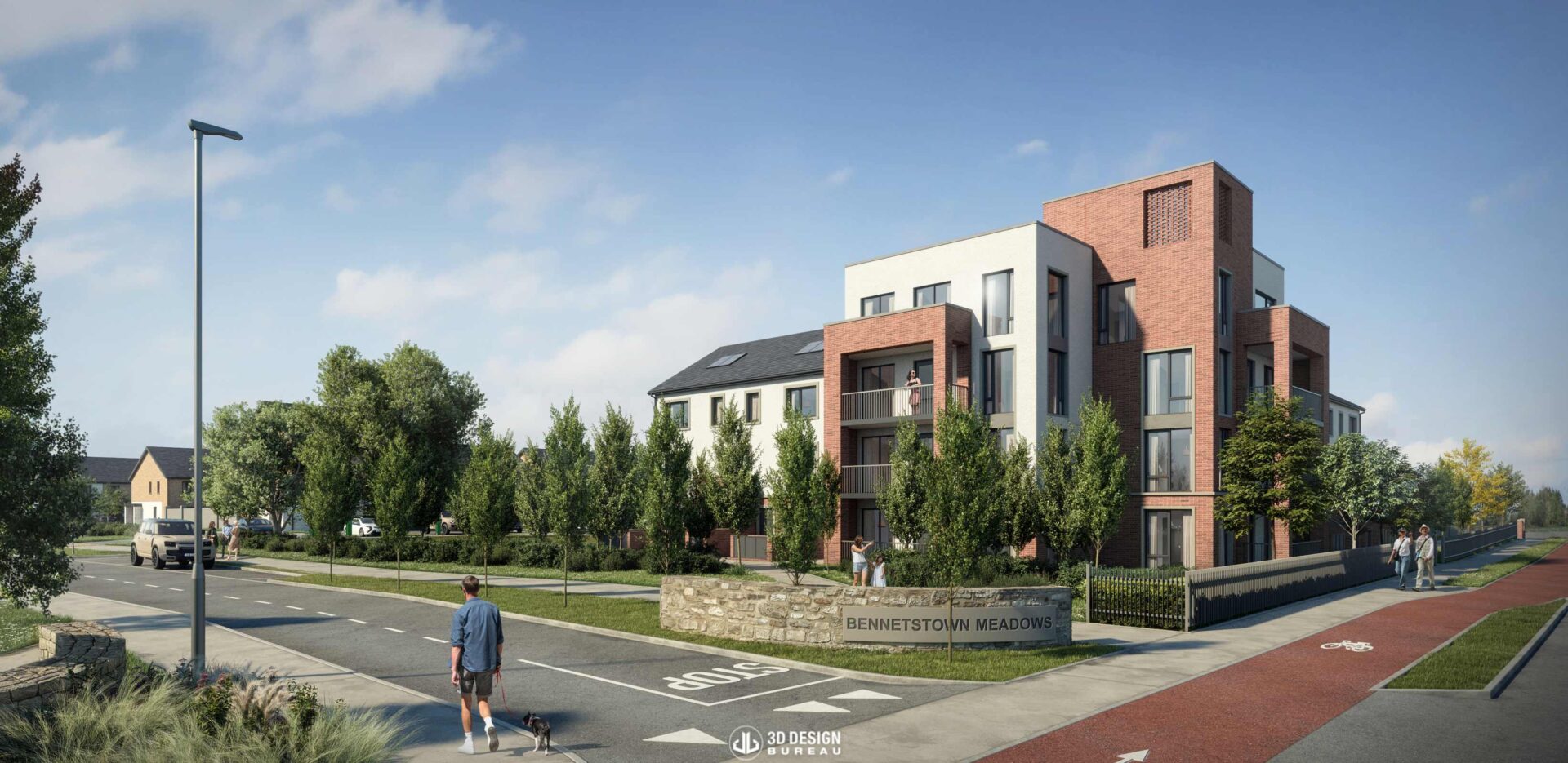 Architectural CGI of the approved Bennetstown Meadows residential development in Dunboyne North, Co. Meath