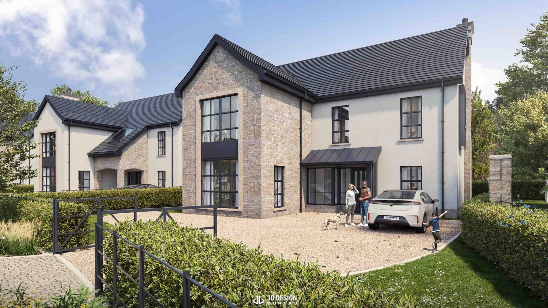 Architectural CGI of a residential development in Kilkenny by 3D Design Bureau