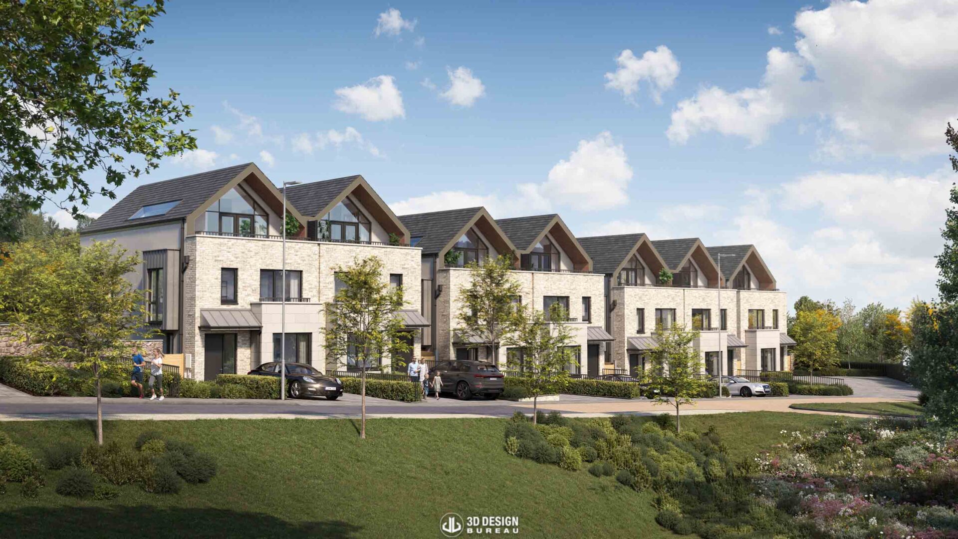 Architectural CGI of the proposed Kitestown Road housing development in Howth, Dublin