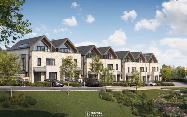 Architectural CGI of the proposed Kitestown Road housing development in Howth, Dublin