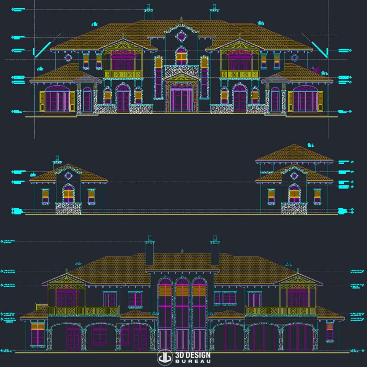 Elevation drawings of the Vero Beach mansion, 2010