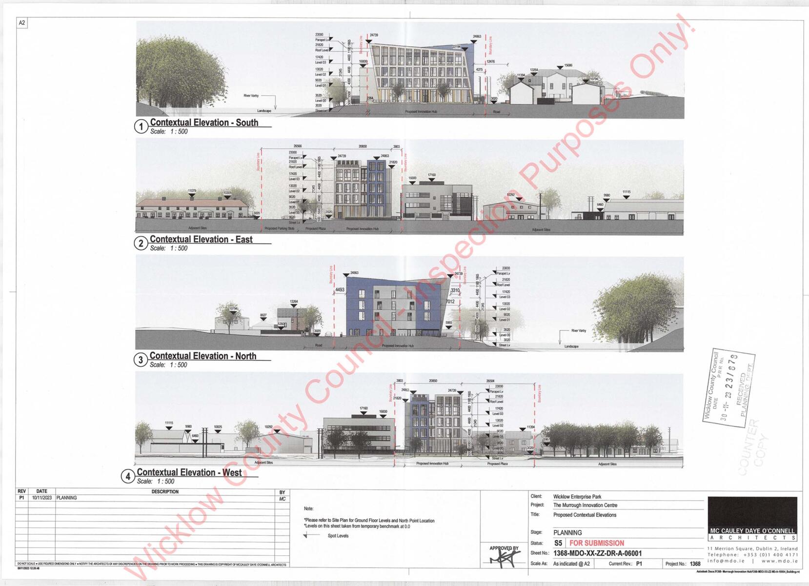 elevation plans of the proposed development in Wicklow